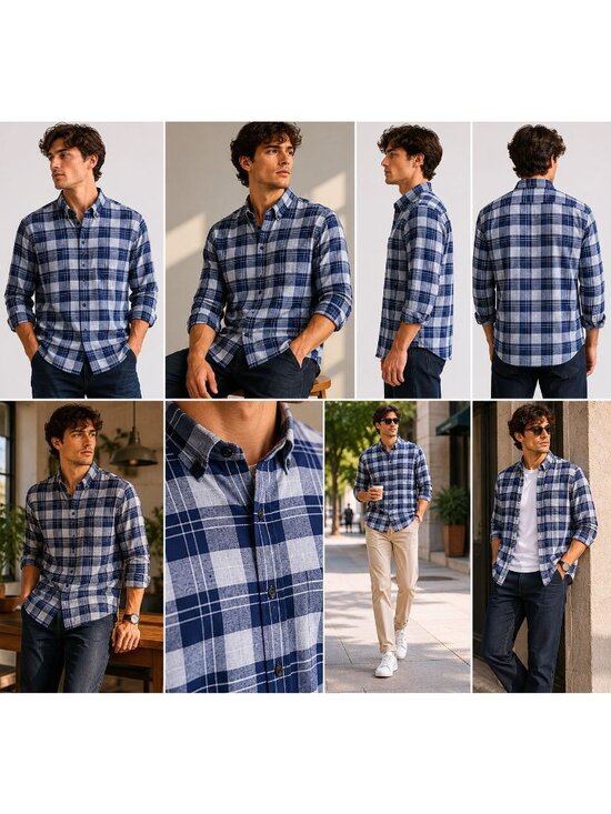 Nordstrom Other - Nordstrom Men’s Shop Slim Fit Plaid Shirt Men’s Medium Blue Gray Button Up